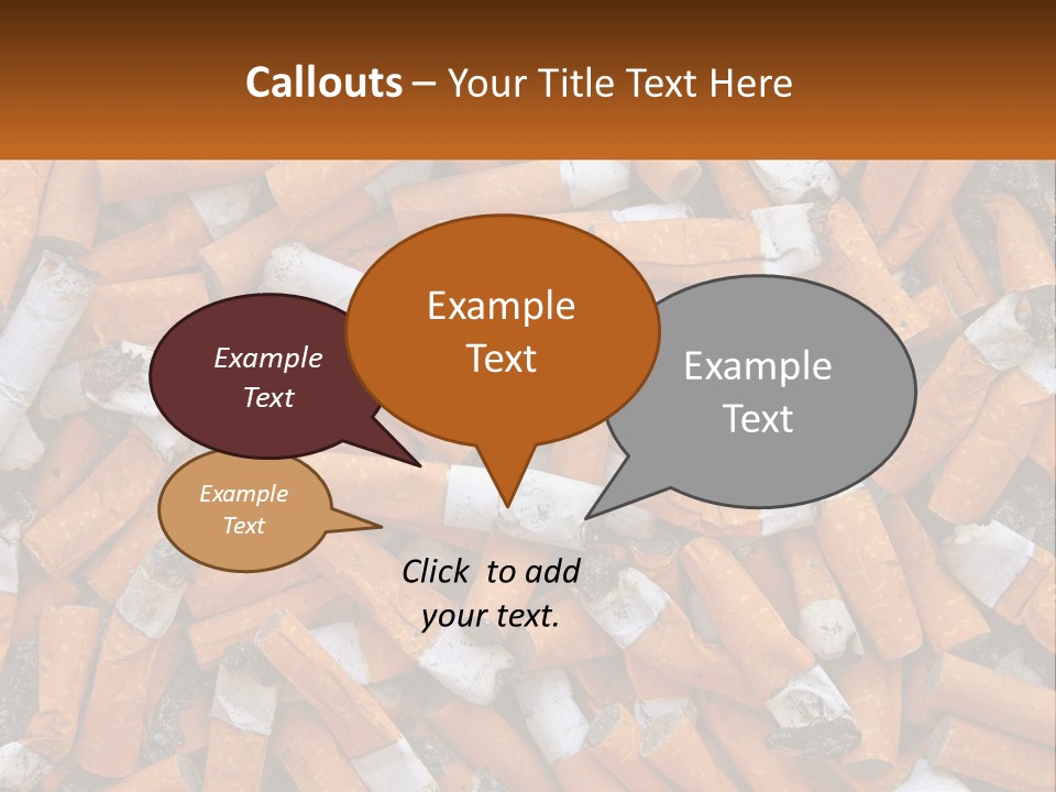 Lots Of Cigarette Butts PowerPoint Template