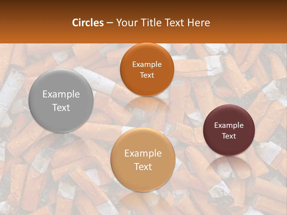 Lots Of Cigarette Butts PowerPoint Template