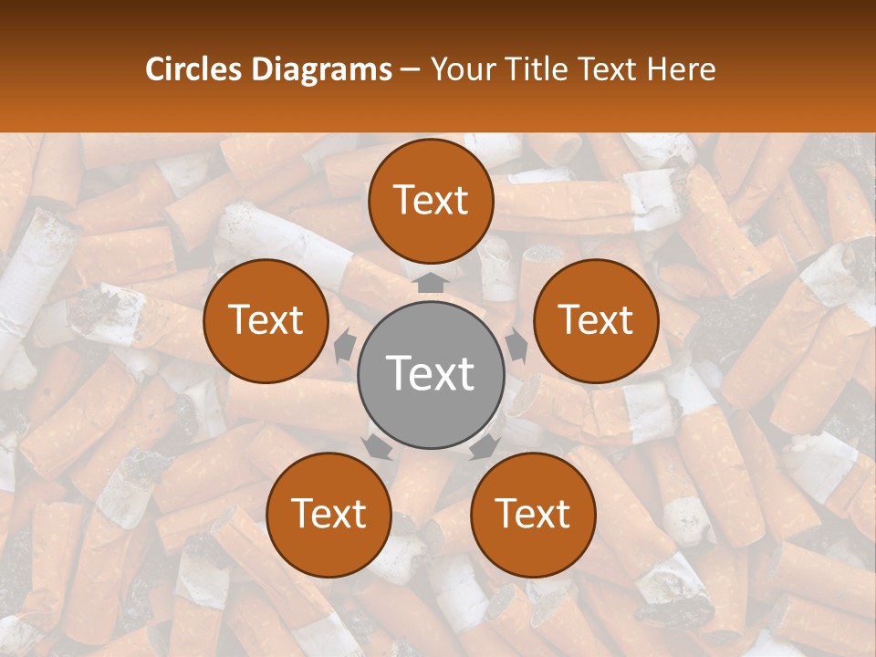 Lots Of Cigarette Butts PowerPoint Template