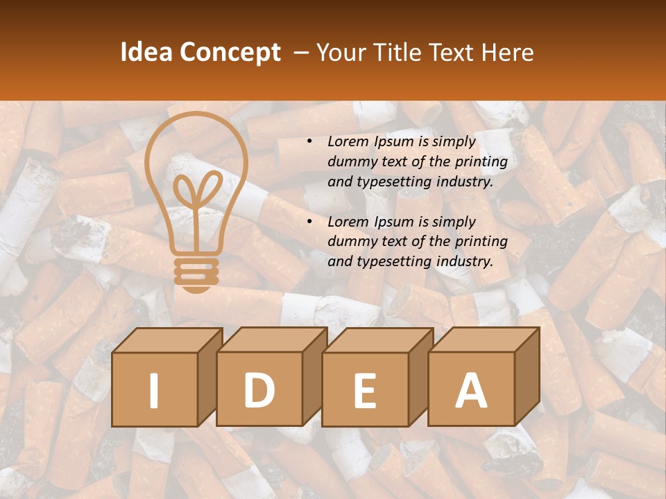Lots Of Cigarette Butts PowerPoint Template