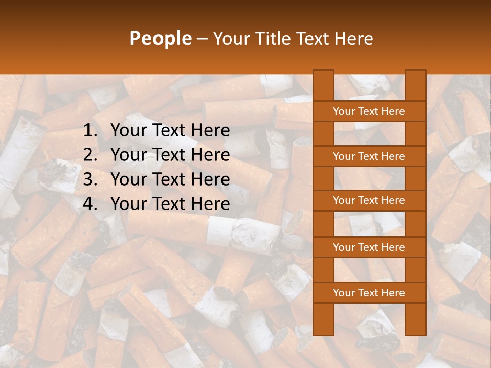 Lots Of Cigarette Butts PowerPoint Template