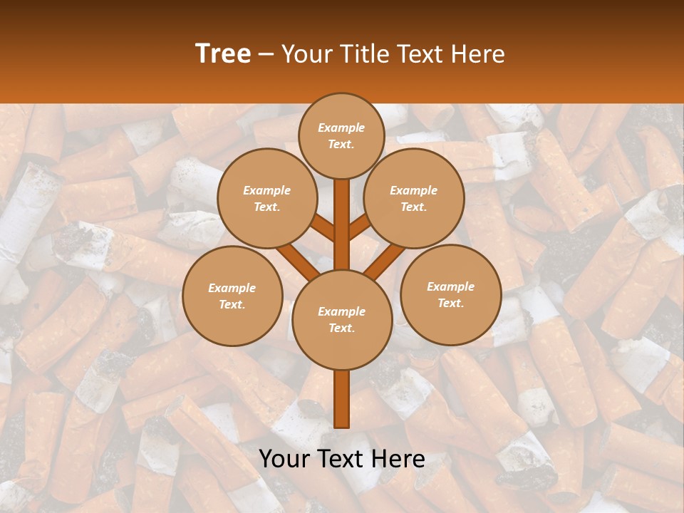 Lots Of Cigarette Butts PowerPoint Template