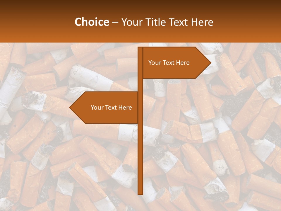 Lots Of Cigarette Butts PowerPoint Template