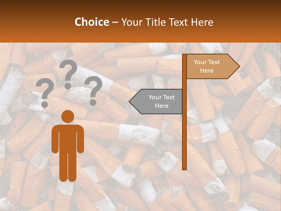 Lots Of Cigarette Butts PowerPoint Template