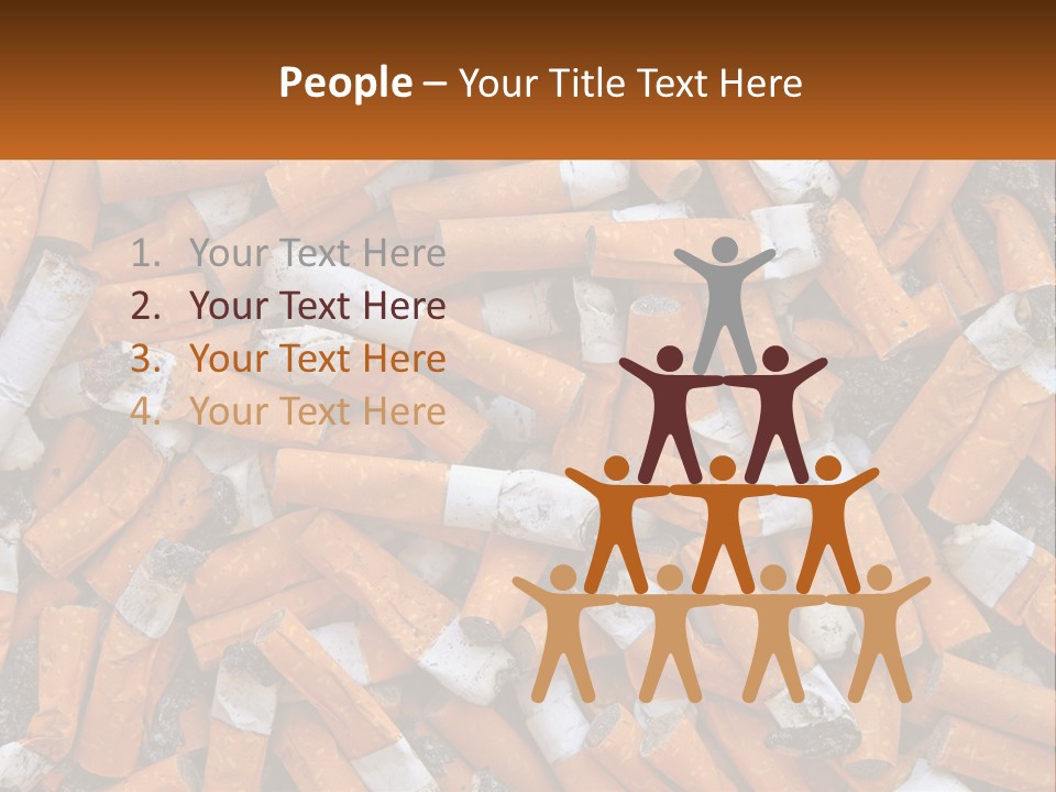 Lots Of Cigarette Butts PowerPoint Template