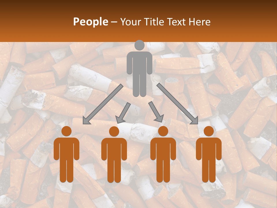 Lots Of Cigarette Butts PowerPoint Template