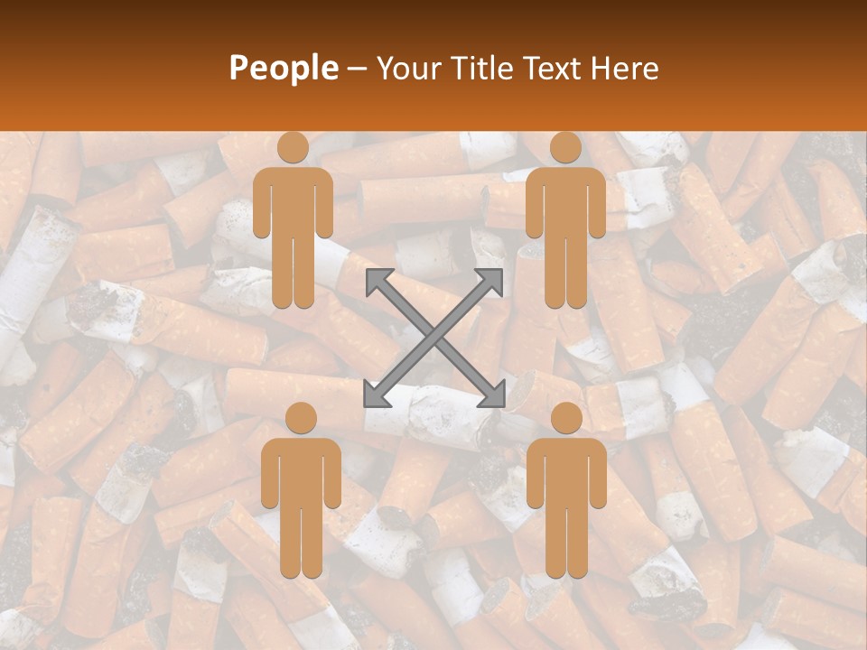 Lots Of Cigarette Butts PowerPoint Template