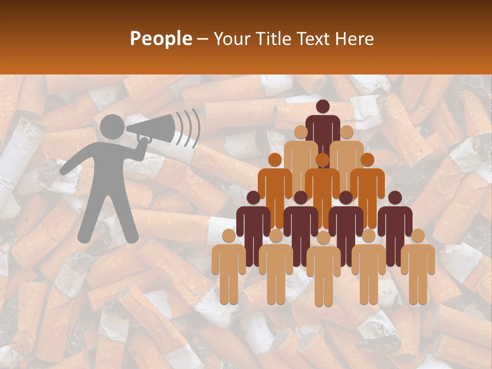 Lots Of Cigarette Butts PowerPoint Template