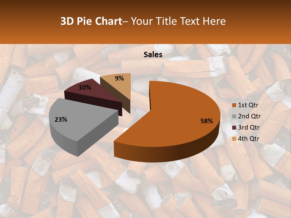Lots Of Cigarette Butts PowerPoint Template