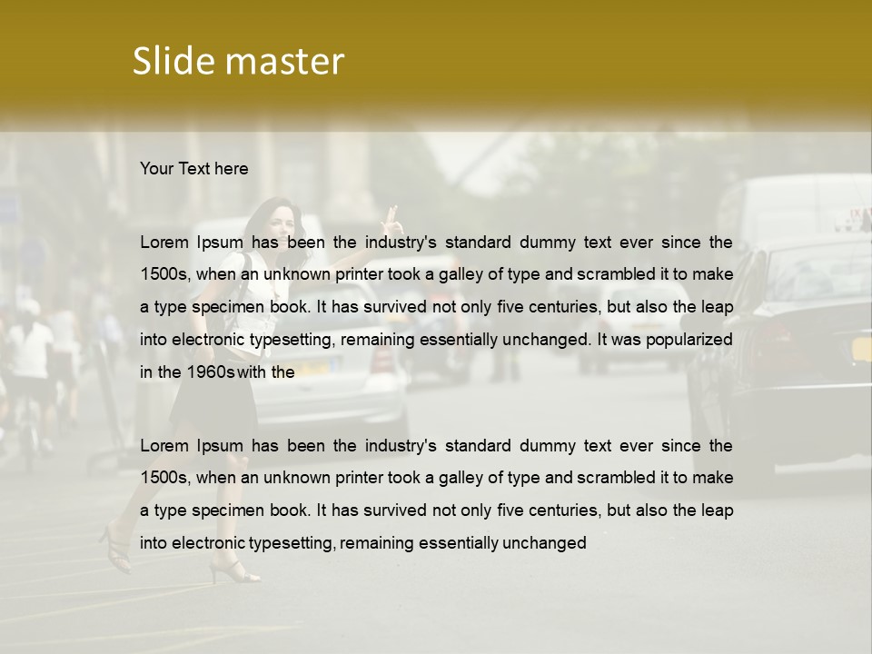 The Girl Stops A Taxi PowerPoint Template