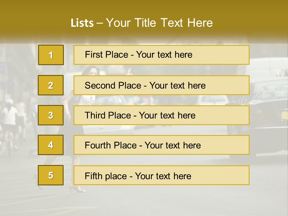 The Girl Stops A Taxi PowerPoint Template