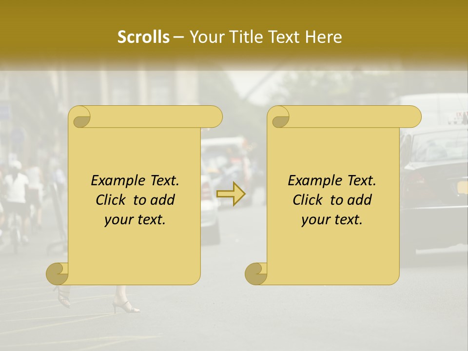 The Girl Stops A Taxi PowerPoint Template