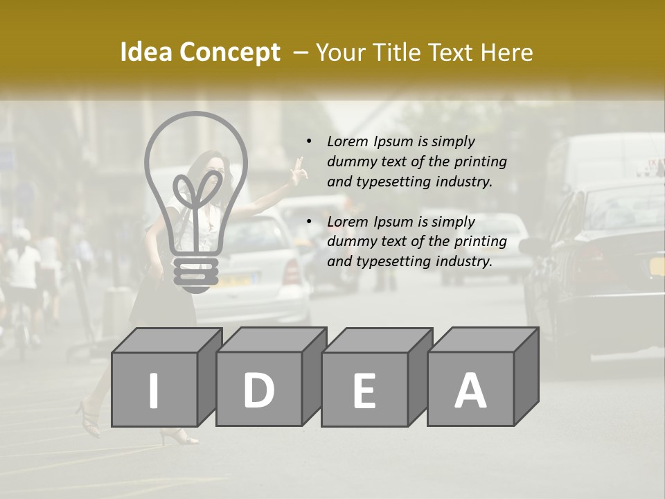 The Girl Stops A Taxi PowerPoint Template