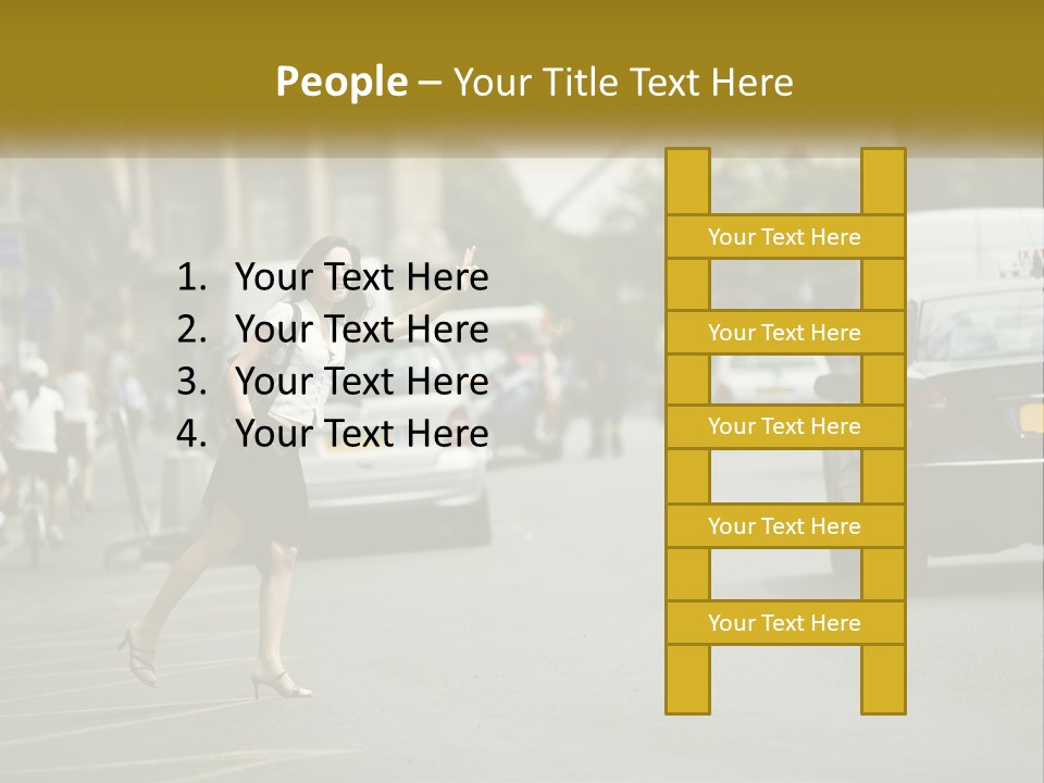 The Girl Stops A Taxi PowerPoint Template