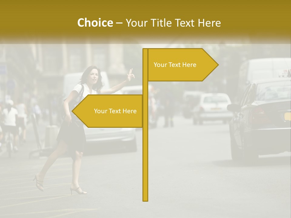 The Girl Stops A Taxi PowerPoint Template