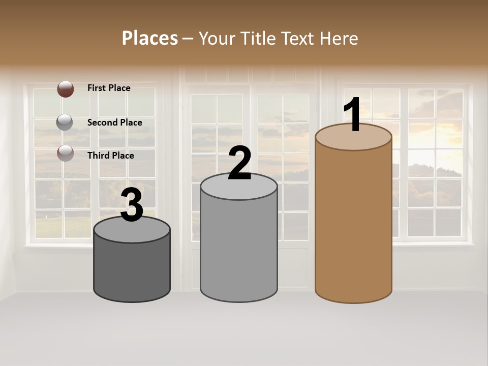 View From The Window At Sunset PowerPoint Template