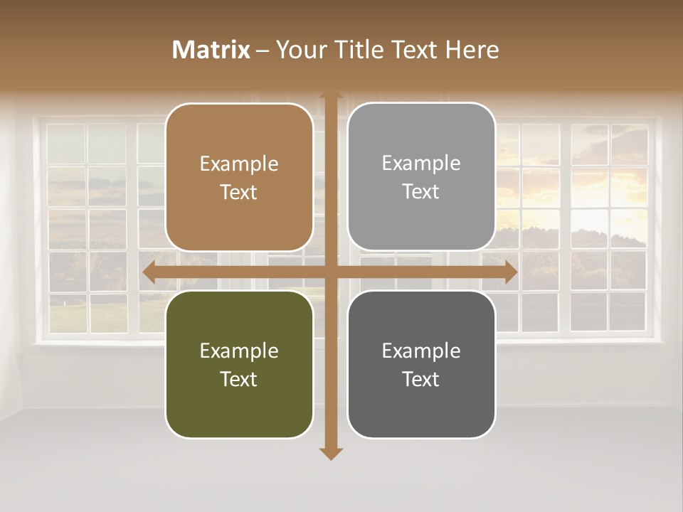 View From The Window At Sunset PowerPoint Template