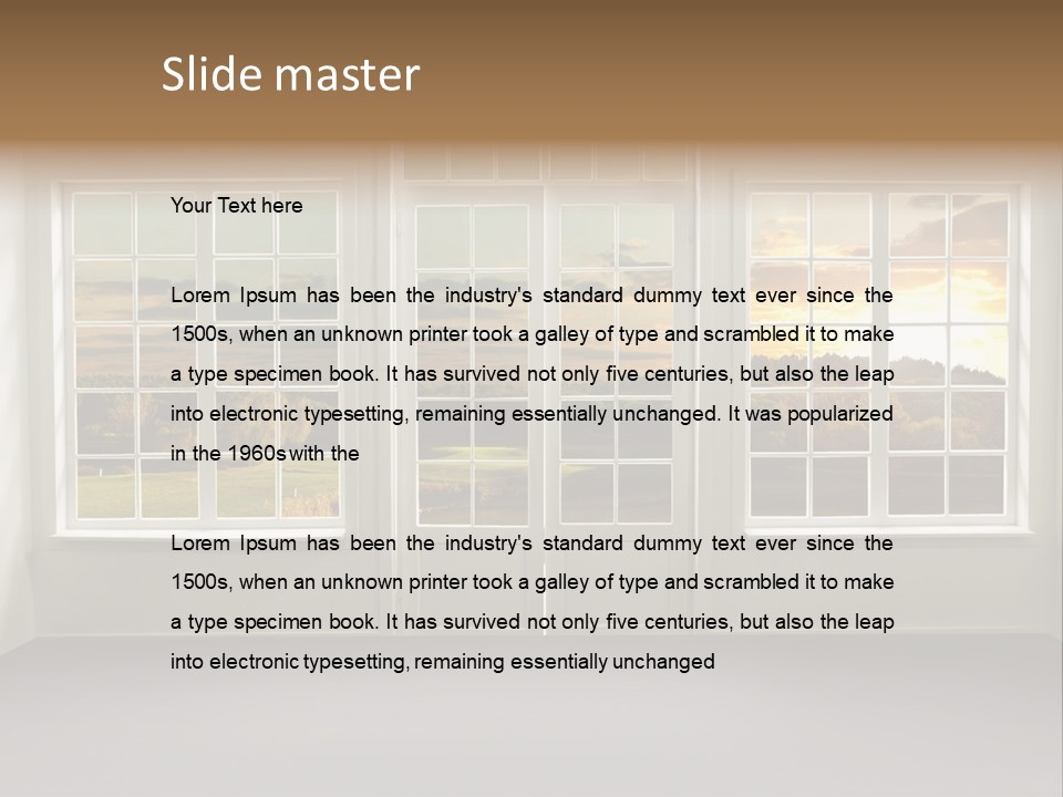 View From The Window At Sunset PowerPoint Template