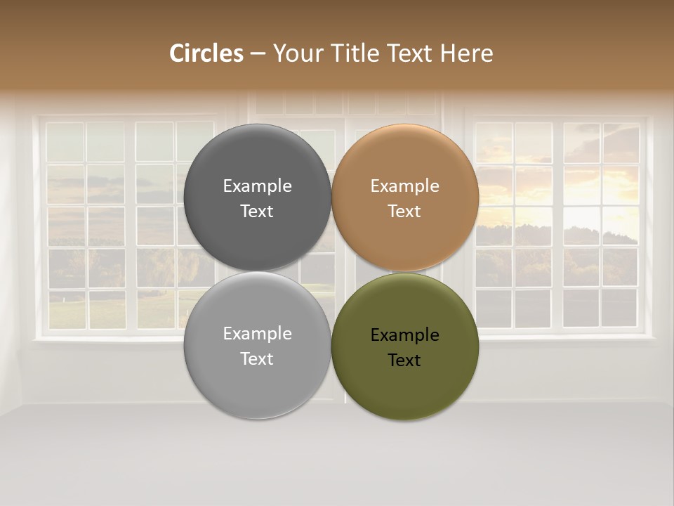 View From The Window At Sunset PowerPoint Template