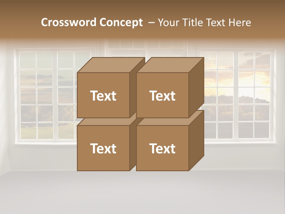 View From The Window At Sunset PowerPoint Template