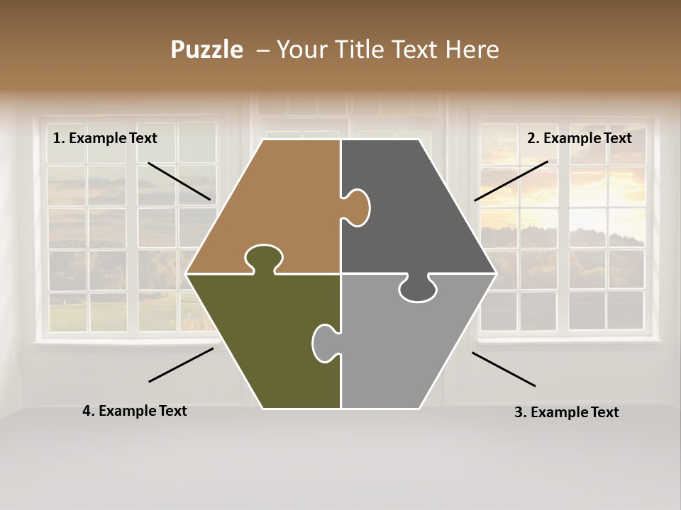 View From The Window At Sunset PowerPoint Template