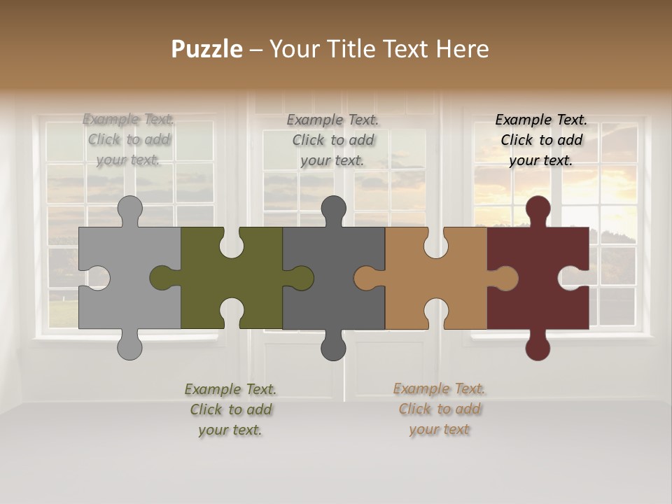 View From The Window At Sunset PowerPoint Template