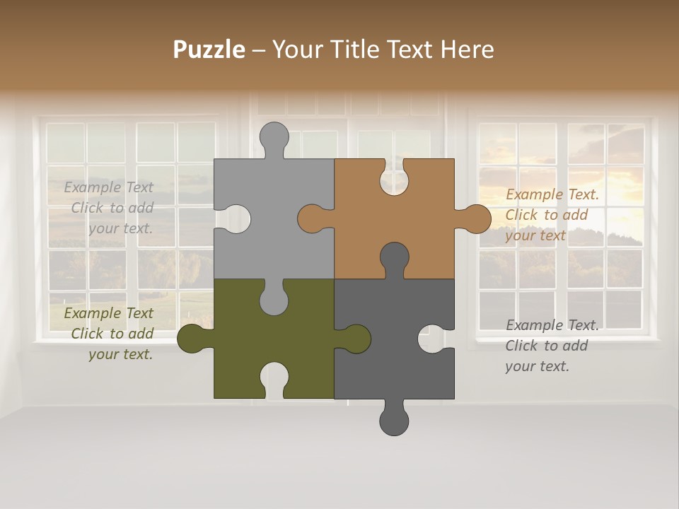 View From The Window At Sunset PowerPoint Template