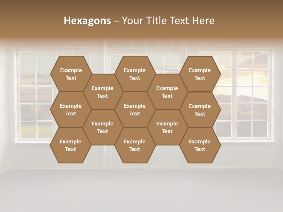 View From The Window At Sunset PowerPoint Template