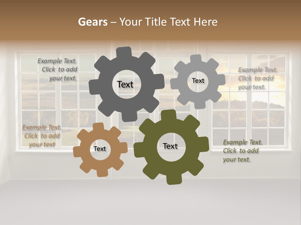 View From The Window At Sunset PowerPoint Template