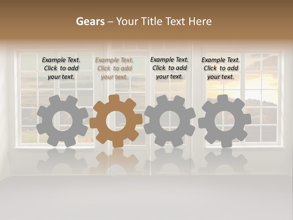 View From The Window At Sunset PowerPoint Template