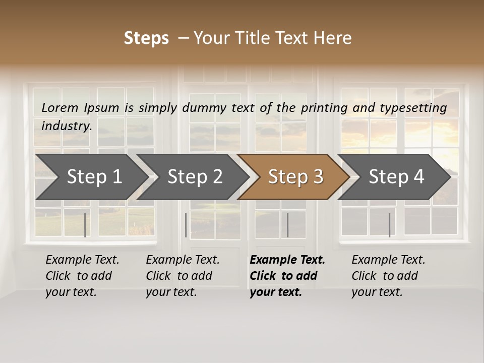View From The Window At Sunset PowerPoint Template