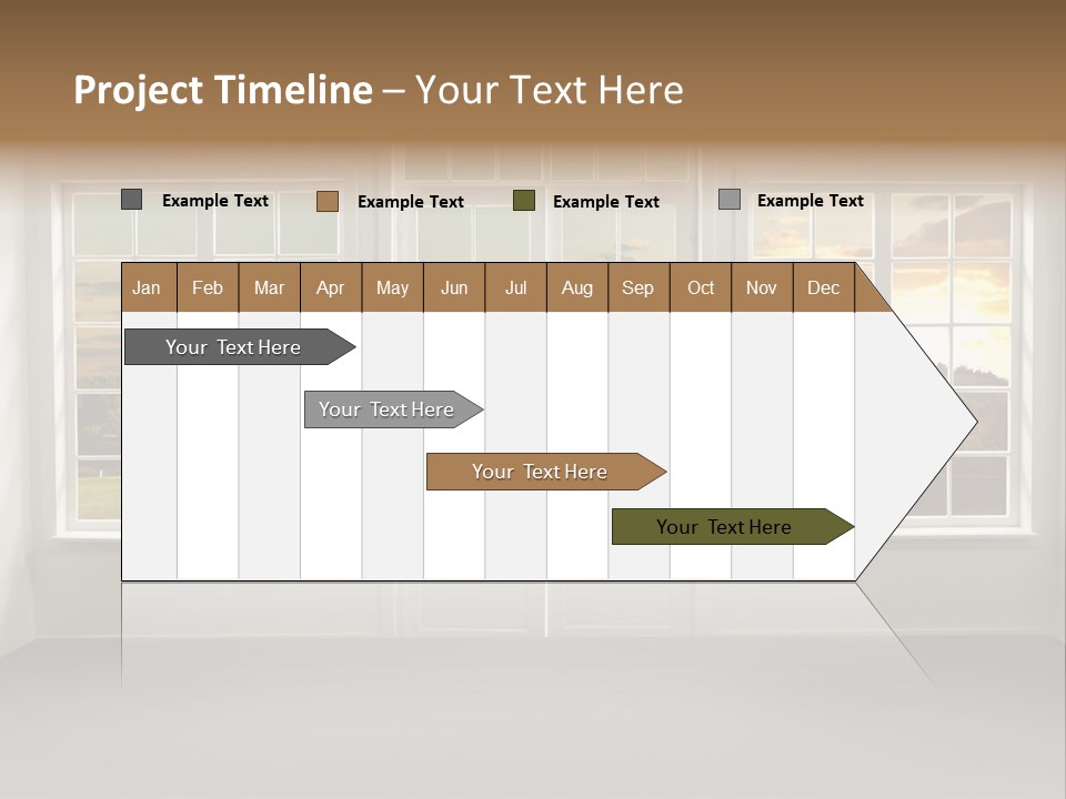 View From The Window At Sunset PowerPoint Template