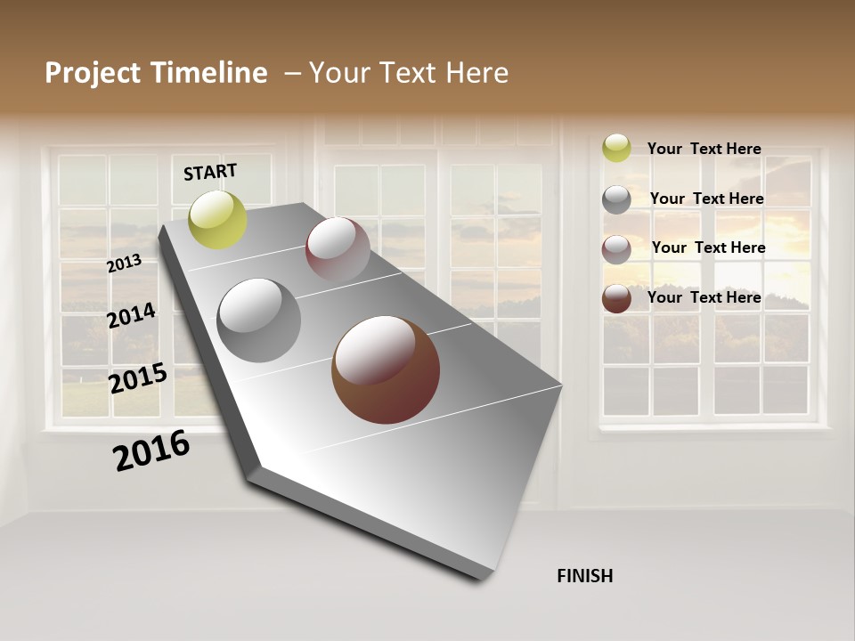 View From The Window At Sunset PowerPoint Template