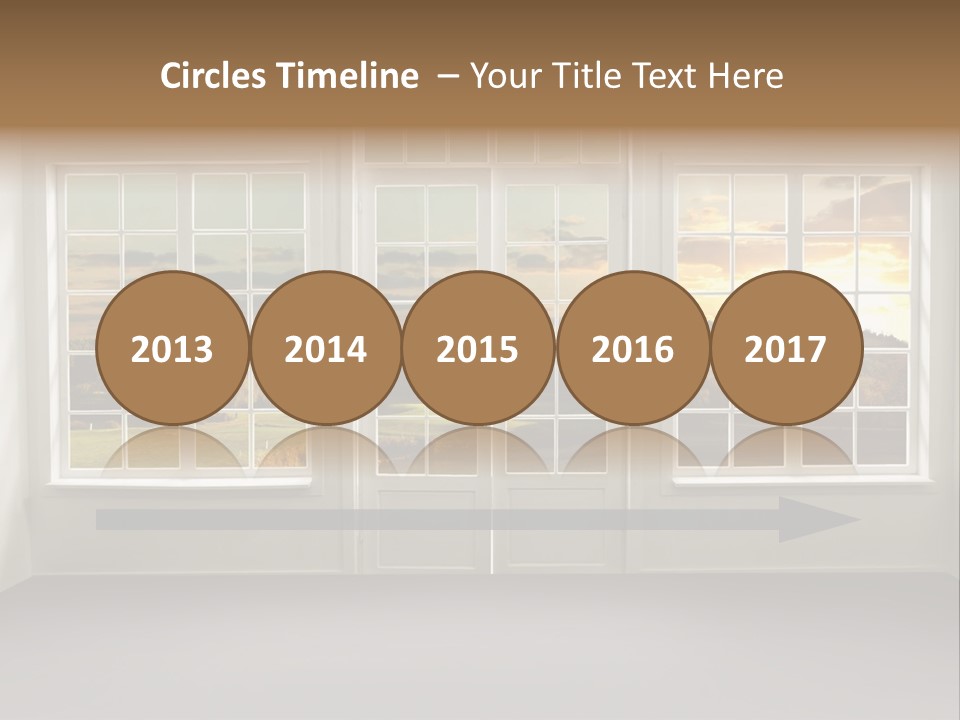 View From The Window At Sunset PowerPoint Template