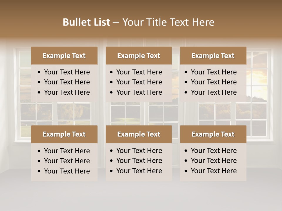View From The Window At Sunset PowerPoint Template