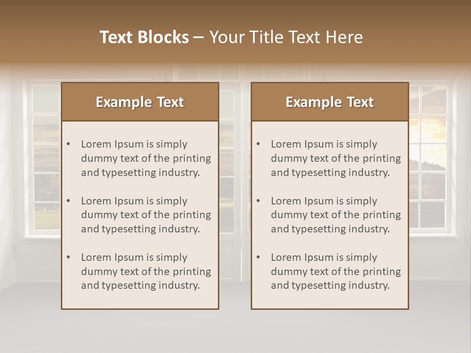 View From The Window At Sunset PowerPoint Template