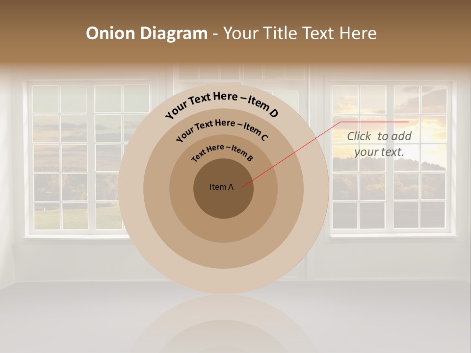 View From The Window At Sunset PowerPoint Template