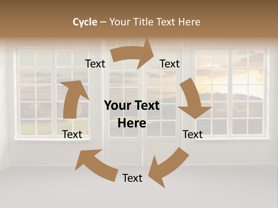 View From The Window At Sunset PowerPoint Template