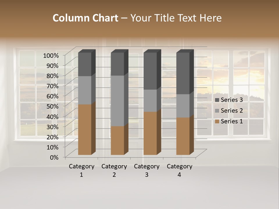 View From The Window At Sunset PowerPoint Template