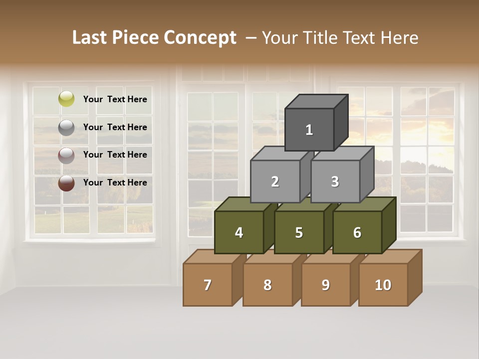 View From The Window At Sunset PowerPoint Template