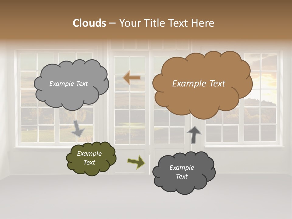 View From The Window At Sunset PowerPoint Template