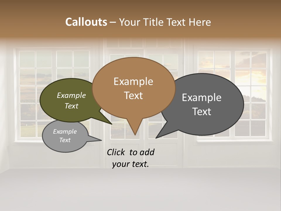 View From The Window At Sunset PowerPoint Template