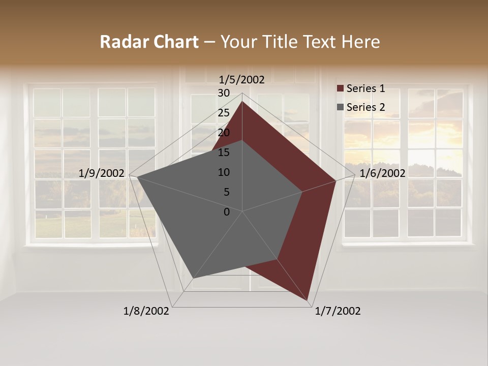 View From The Window At Sunset PowerPoint Template