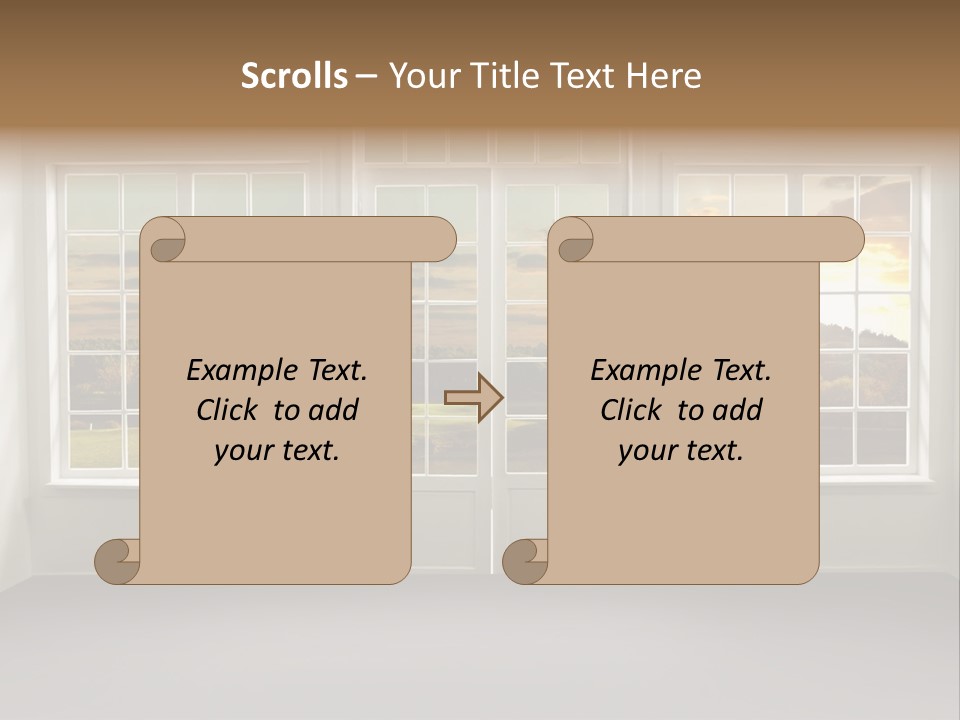 View From The Window At Sunset PowerPoint Template