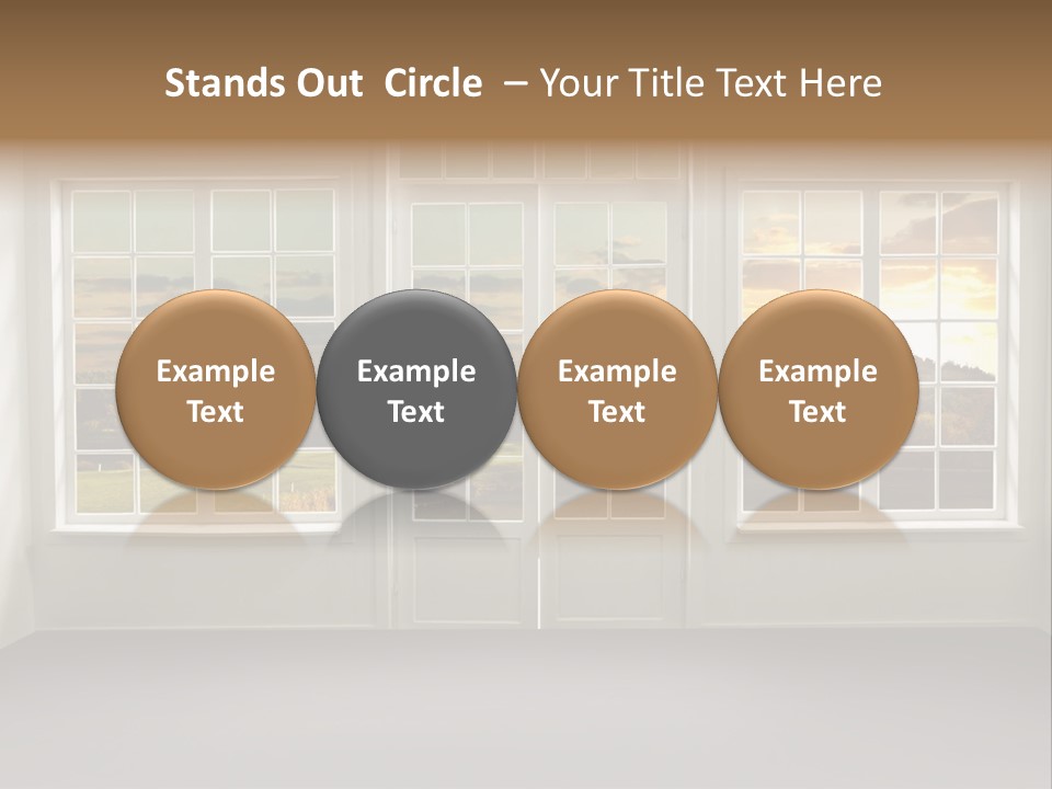 View From The Window At Sunset PowerPoint Template