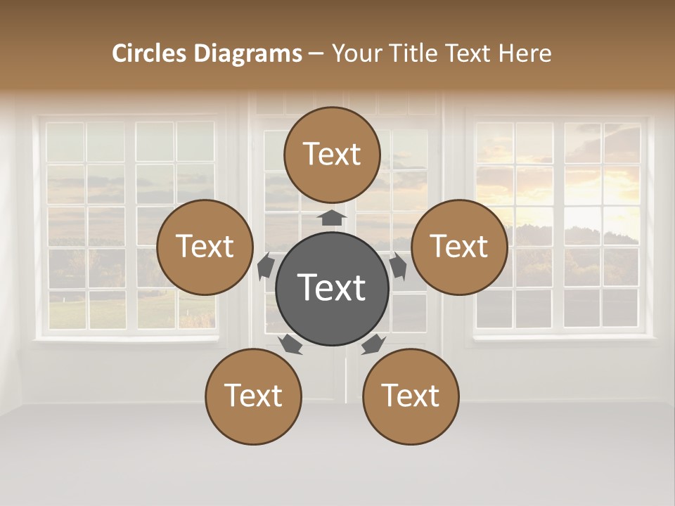 View From The Window At Sunset PowerPoint Template