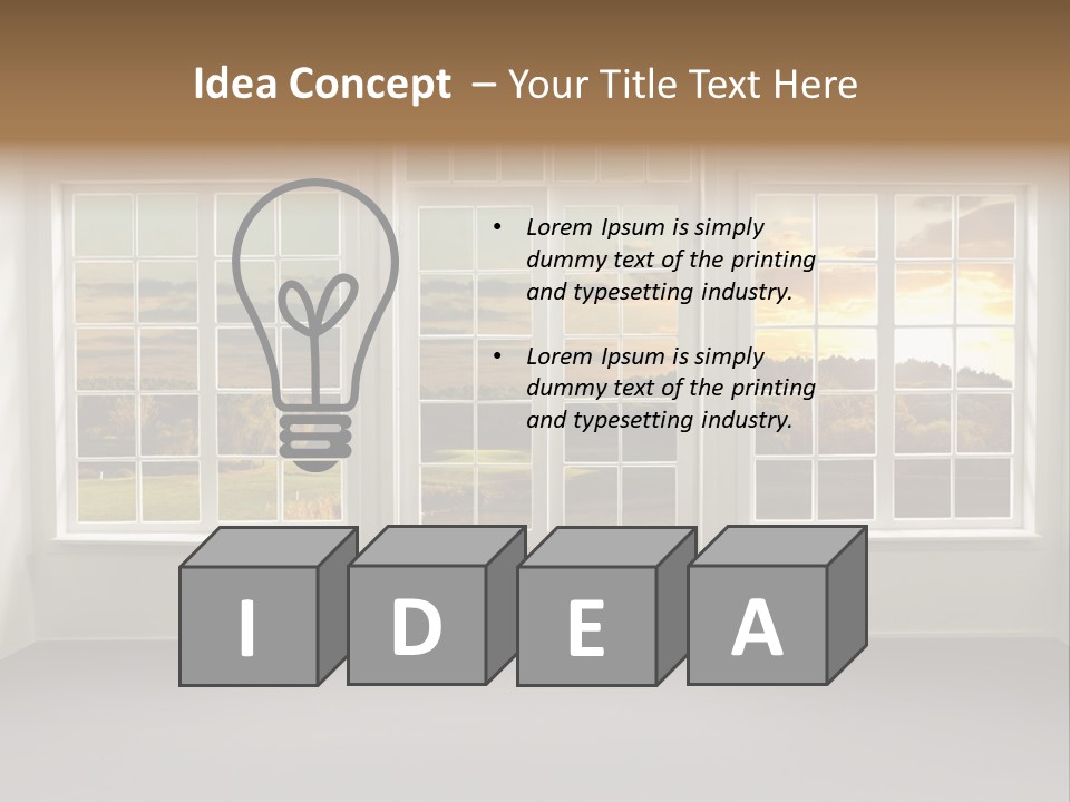 View From The Window At Sunset PowerPoint Template