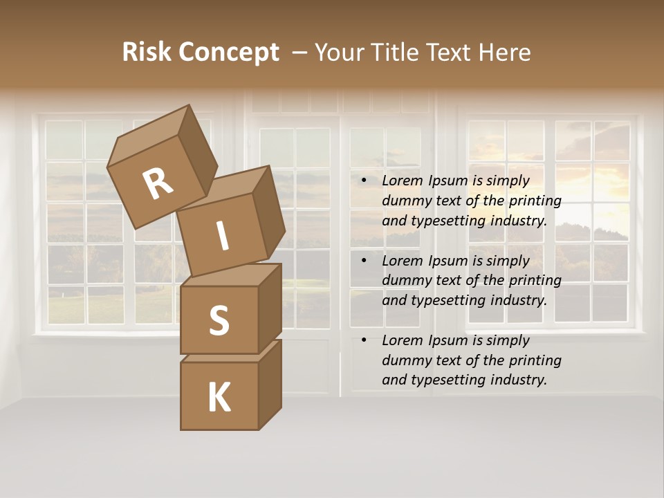 View From The Window At Sunset PowerPoint Template