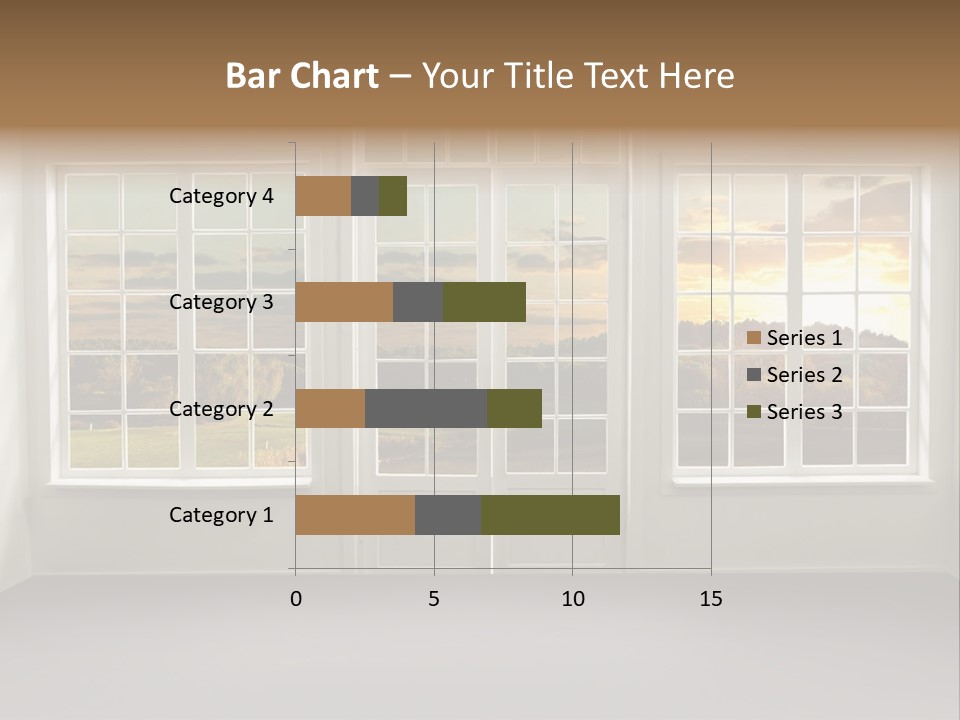 View From The Window At Sunset PowerPoint Template