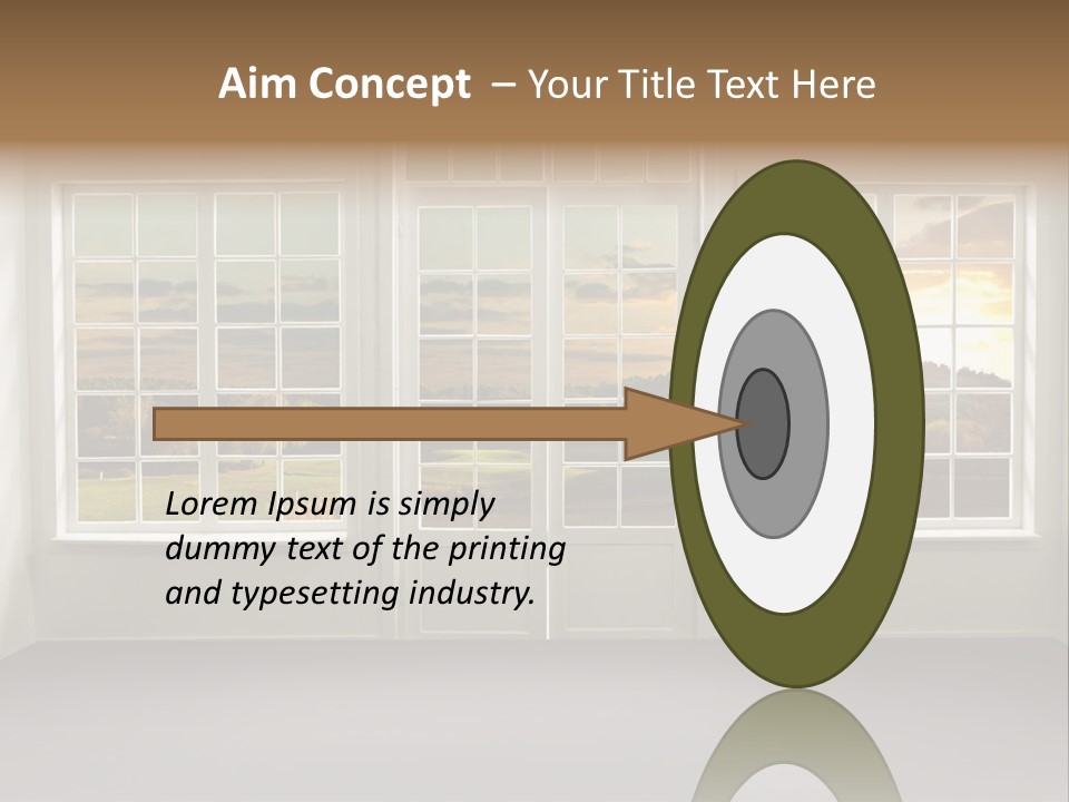 View From The Window At Sunset PowerPoint Template